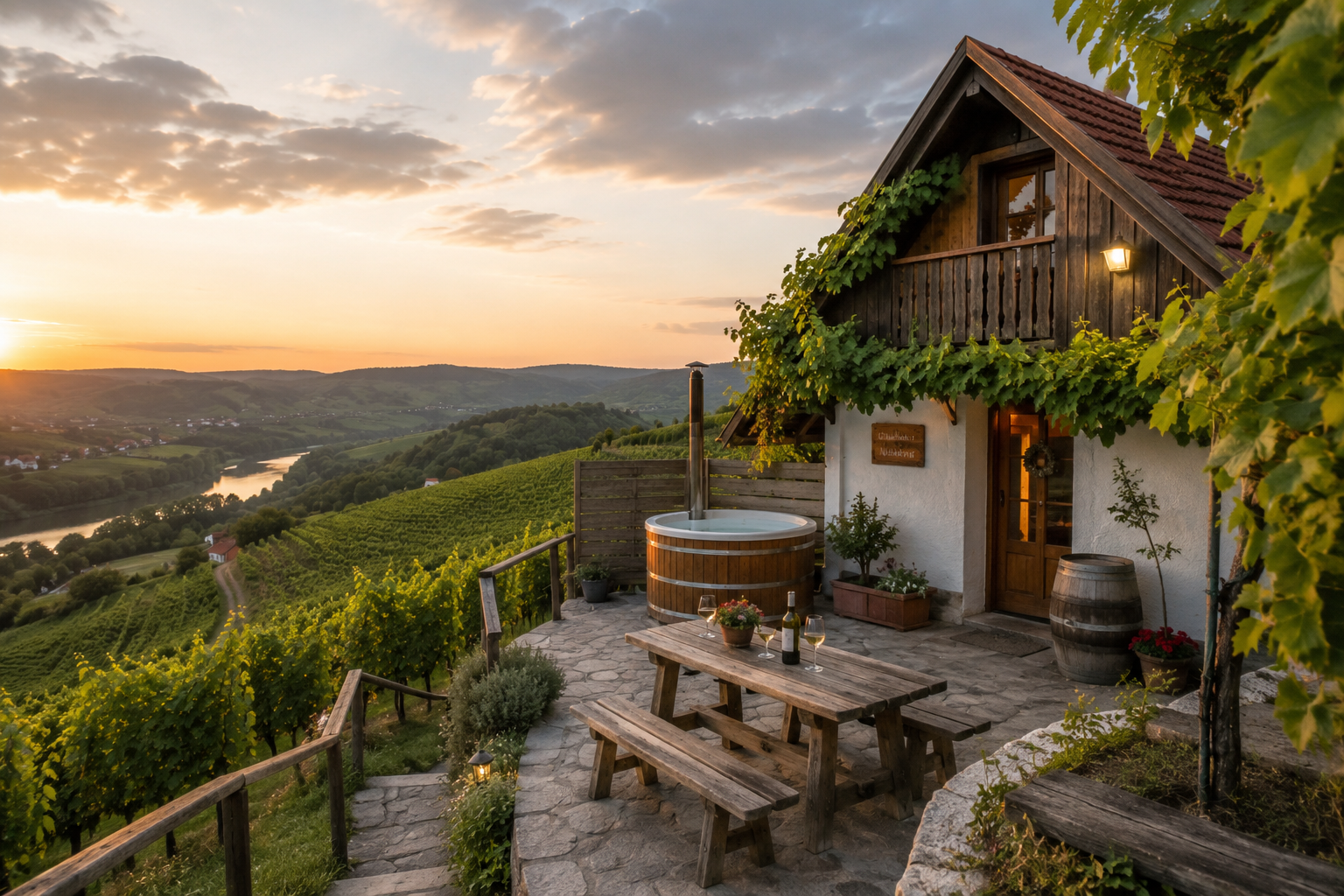 Stay in a vineyard cottage